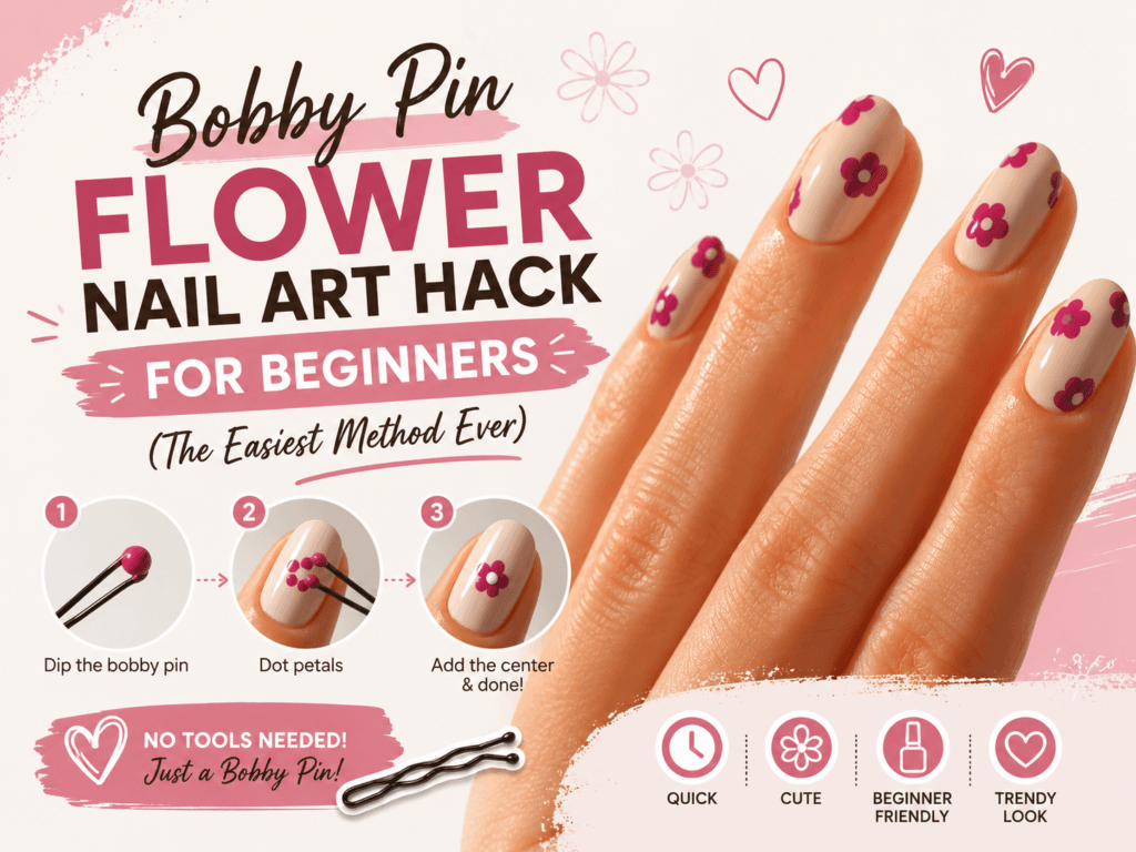 Bobby Pin Flower Nail Art Hack for Beginners (The Easiest Method Ever)