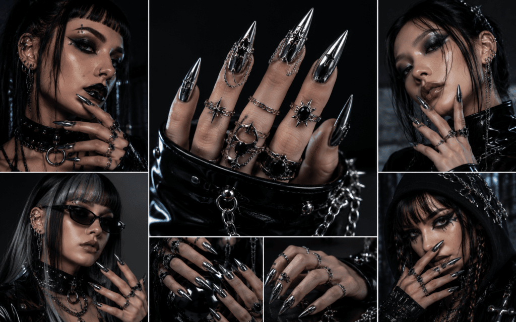 Who Cyber Goth Chrome Nails Are Best For