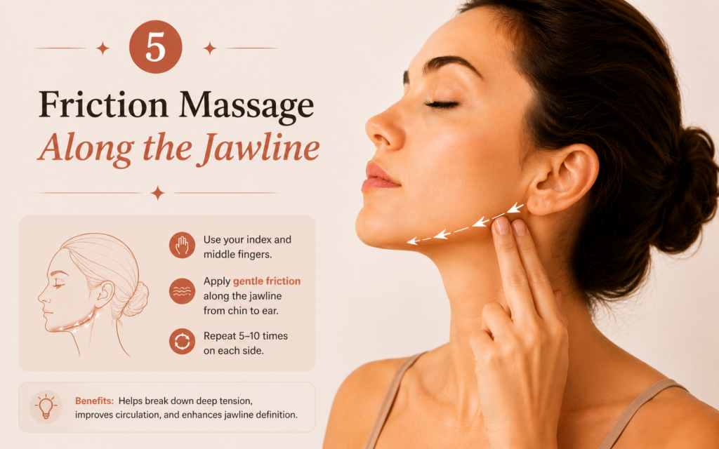Friction Massage Along the Jawline