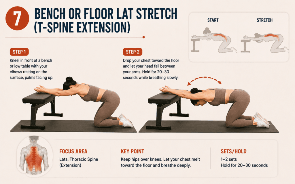Bench or Floor Lat Stretch (T-Spine Extension)