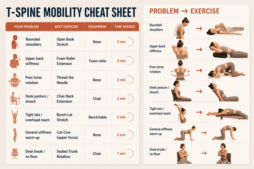 T-Spine Mobility Cheat Sheet