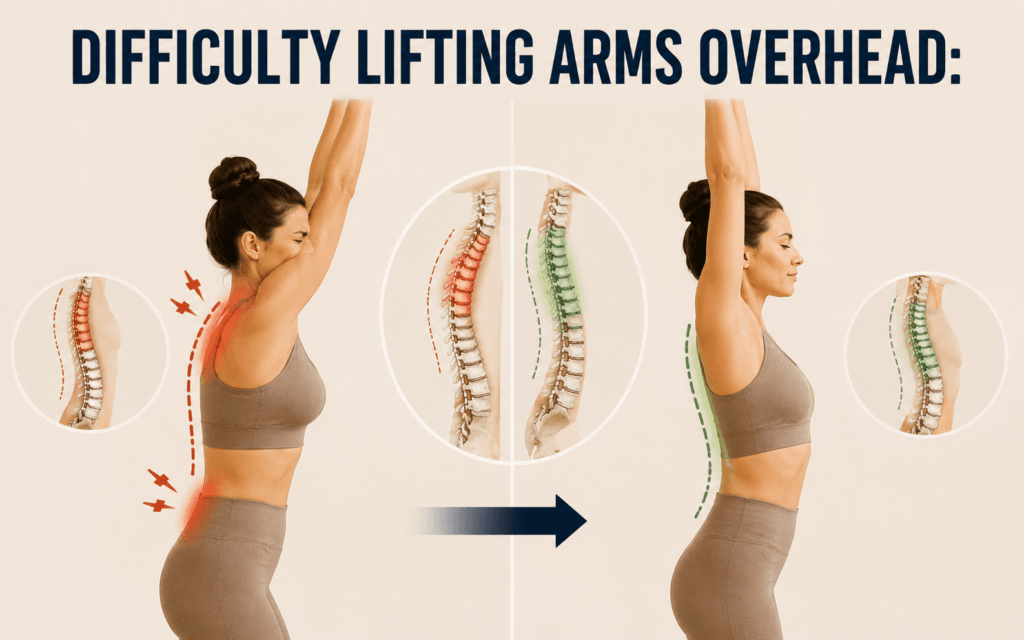 Difficulty lifting arms overhead
